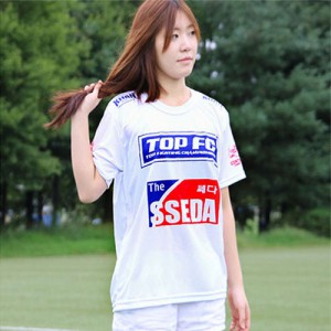 Ss 컨텐더-TOPFC 쿨론 티셔츠 T-526(화이트) 사이즈M~XL/고급쿨론/반팔/스포츠웨어/티셔츠/상의/트레이닝복