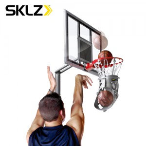 Ss 스킬스-슛 어라운드 (Shoot Around) 구성-본체/ 직경-약30cm 중량-약2.4kg 회색 재질-플라스틱, 나일론 링에걸어 설치하는 자동 볼리턴기/농구/basketball/농구연습/학교/체육